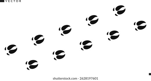 Pig footprint vector. Farm animal footprint 
