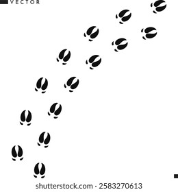 Pig footprint vector illustration. Farm animal track 