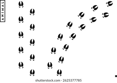 Pig footprint vector. Warthog footprint  