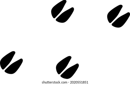 Pig Footprints Isolated Vector Illustration.