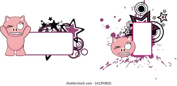 pig funny baby cartoon copyspace in vector format very easy to edit