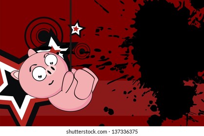 pig funny cartoon backgorund in vector format very easy to edit