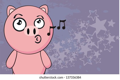 pig funny cartoon backgorund in vector format very easy to edit