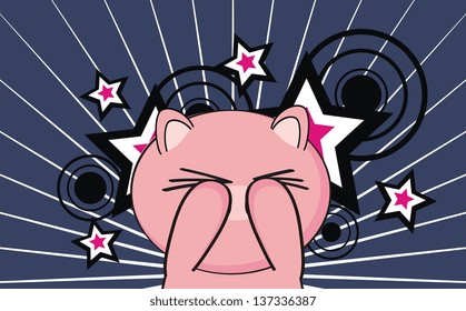 pig funny cartoon backgorund in vector format very easy to edit