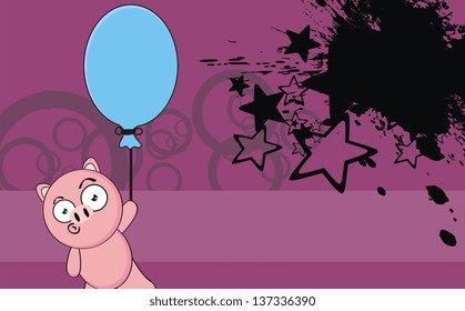 pig funny cartoon backgorund in vector format very easy to edit