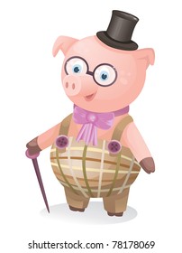 Pig gentleman (vector version)