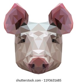 Pig Geometric vector, low poly illustration
