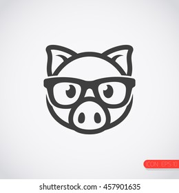 pig with glasses icon.