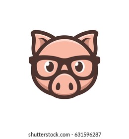 Pig with glasses icon
