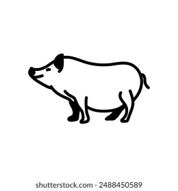 Pig Glyph Icon, Vector illustration