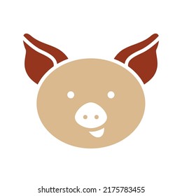 Pig glyph isolated icon. Farm animal vector illustration. Agriculture sign. Graph symbol for your web site design, logo, app, UI. EPS10.