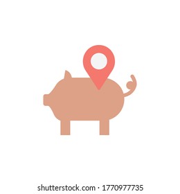 Pig, Gps, placeholder icon. Simple color vector elements of automated farming icons for ui and ux, website or mobile application