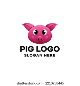 Pig Gradient Logo Icon Illustration