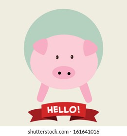 Pig greeting card