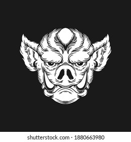 pig hand drawing vector illustration