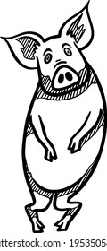 ilustración vectorial de mano de cerdo