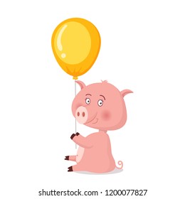 pig happy birthday greeting card