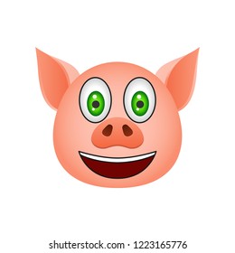 Pig in happy emoji icon. Element of new year symbol icon for mobile concept and web apps. Detailed Pig in happy emoji icon can be used for web and mobile