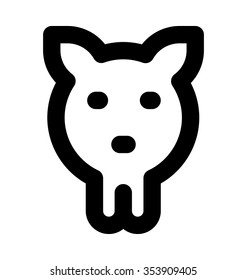 
Pig Head Bold Line Vector Icon
