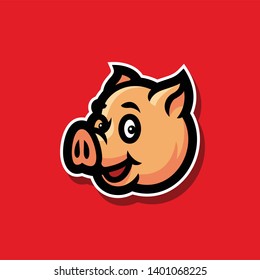pig head esport logo mascot vector illustration