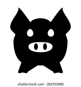 Pig head or face icon. Agriculture and farming concept.