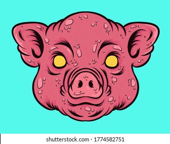Ilustración del vector de dibujo de la cabeza de la culata