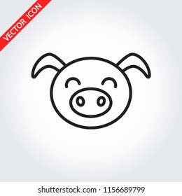 Pig head icon. It can be used as - logo, pictogram, icon, infographic element. Vector illustration for your cute design.