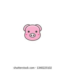 pig head icon on a white background
