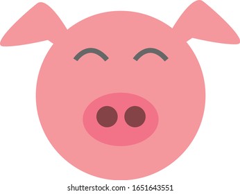 pig head icon on a white background