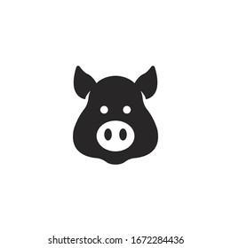 Pig head icon on a white background
