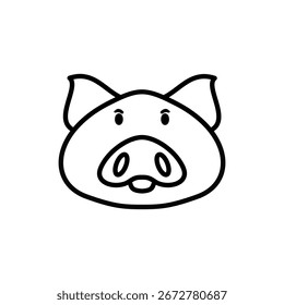 Schweinekopf-Symbol, einfacher flacher Stil, Vektorgrafik, Symbol, Design-Logo-Vorlagen-Piktogramm, für ui oder ux einzeln auf Weiß für mobile App, bearbeitbar