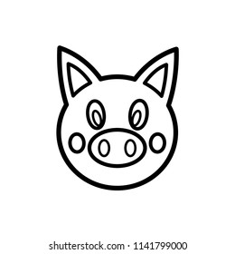 pig head icon vector