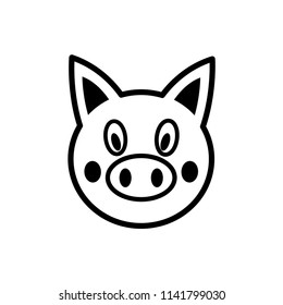 pig head icon vector