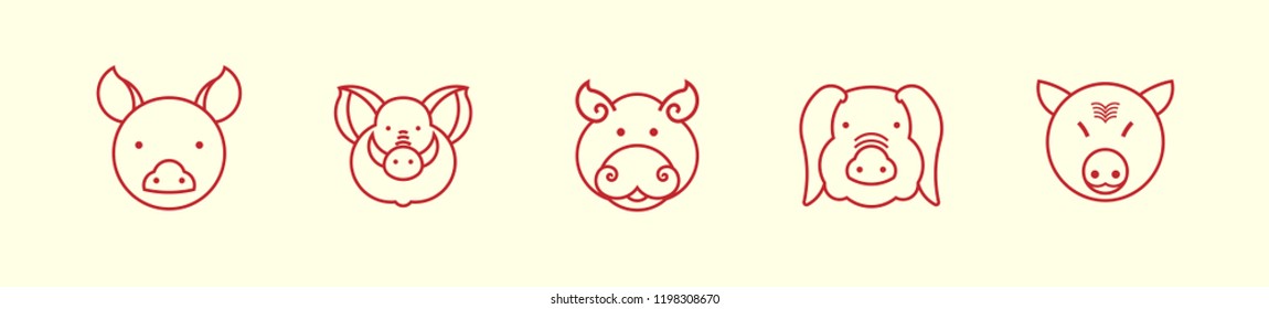 Pig head icon vector