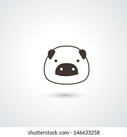 Pig head icon vector
