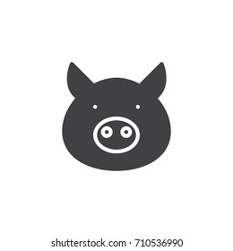 Pig head icon vector, filled flat sign, solid pictogram isolated on white. Symbol, logo illustration