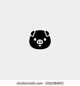 Pig head icon. Vector pig illustration