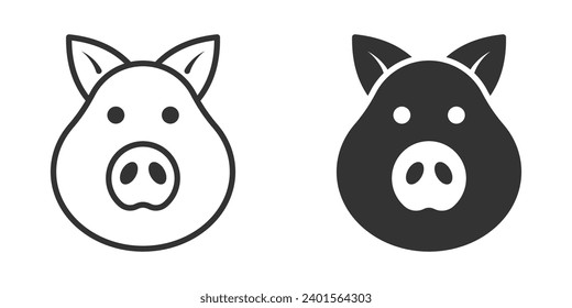 Pig head icon. Vector illustration.