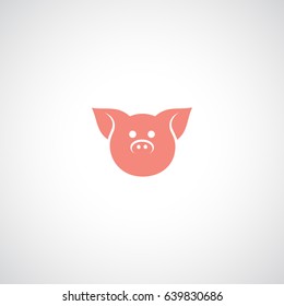 Pig head icon - vector illustration