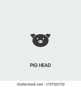 pig head icon. pig head vector on gray background