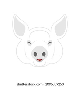 Pig head isolated. Illustration for butcher shop