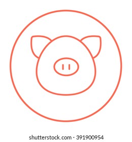 Pig head line icon.
