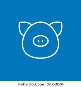 Pig head line icon.