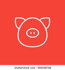 Pig head line icon.