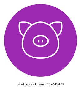 Pig head line icon.