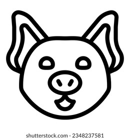Pig head line icon, domestic animals concept, Piggy sign on white background, Pig face icon in outline style mobile concept web design. Vector graphics.
