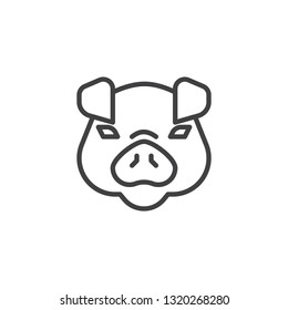 Pig head line icon. linear style sign for mobile concept and web design. 