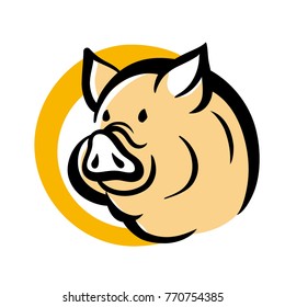 Pig head. Pig logo. 