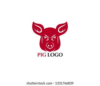 Pig head logo animal vector