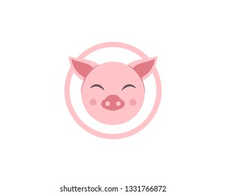 Pig head logo animal vector